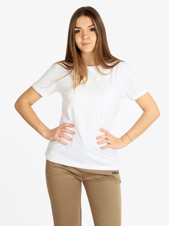 Polo Club T-shirt donna manica corta in cotone T-Shirt Manica Corta donna Bianco taglia M