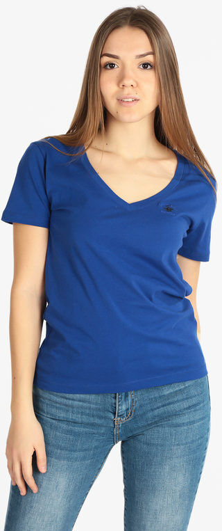 Polo Club T-shirt donna manica corta scollo a V T-Shirt Manica Corta donna Blu taglia S