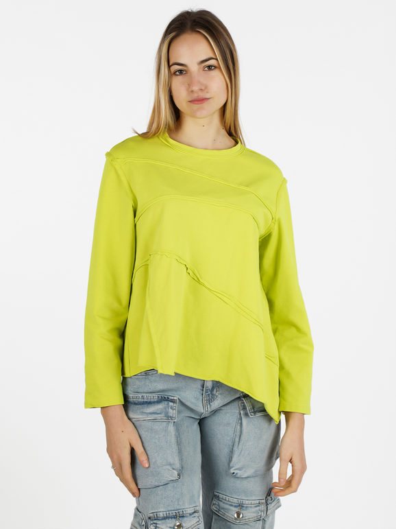 Wendy Trendy T-shirt donna oversize a manica lunga in cotone T-Shirt Manica Lunga donna Verde taglia Unica