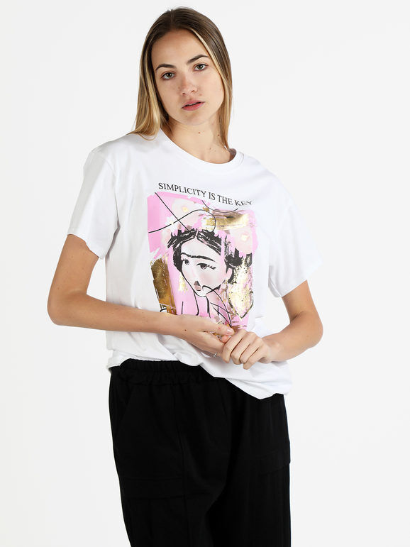 agape T-shirt donna oversize con stampa disegno T-Shirt Manica Corta donna Rosa taglia Unica