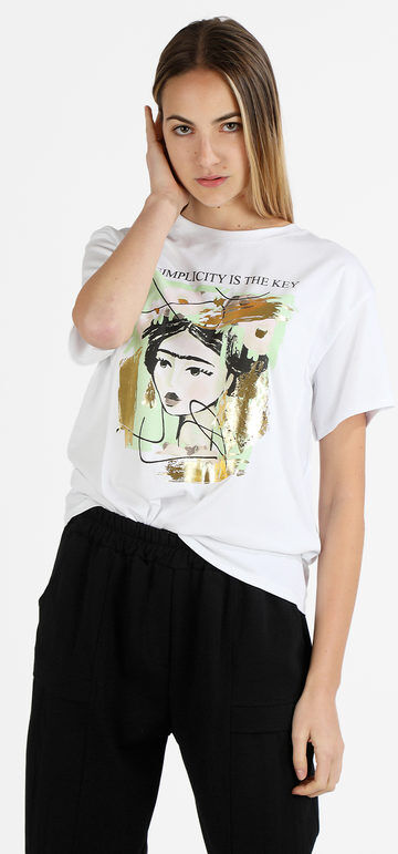 agape T-shirt donna oversize con stampa disegno T-Shirt Manica Corta donna Verde taglia Unica