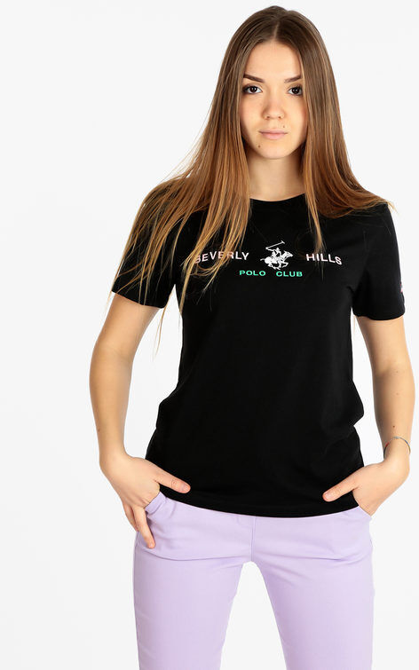 Polo Club T-shirt manica corta donna con scritta T-Shirt Manica Corta donna Nero taglia L