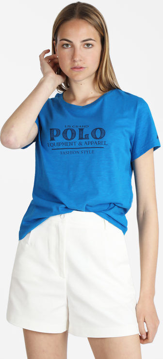 U.S. Grand Polo T-shirt manica corta donna con scritta T-Shirt Manica Corta donna Blu taglia S