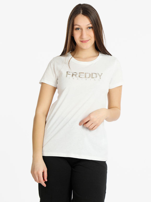 Freddy T-shirt manica corta donna con scritta T-Shirt Manica Corta donna Bianco taglia M