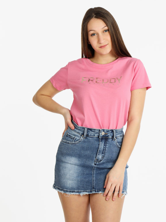 Freddy T-shirt manica corta donna con scritta T-Shirt Manica Corta donna Rosa taglia M