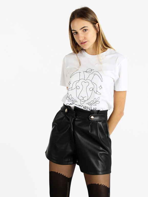 Solada T-shirt manica corta donna segno zodiacale Capricorno T-Shirt Manica Corta donna Bianco taglia M