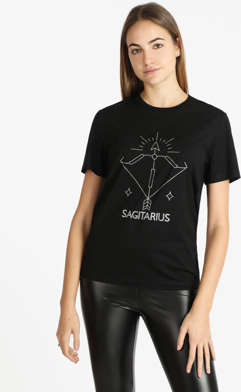 Solada T-shirt manica corta donna segno zodiacale Sagittario T-Shirt Manica Corta donna Nero taglia M