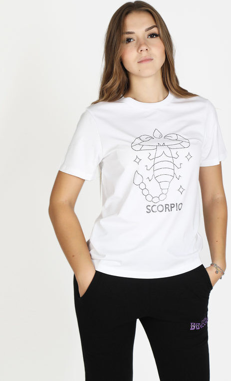 Solada T-shirt manica corta donna segno zodiacale Scorpione T-Shirt Manica Corta donna Bianco taglia M