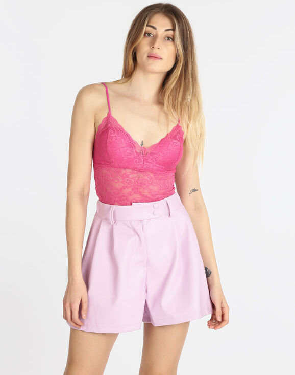 Solada Top cropped in pizzo donna Tops donna Fucsia taglia Unica