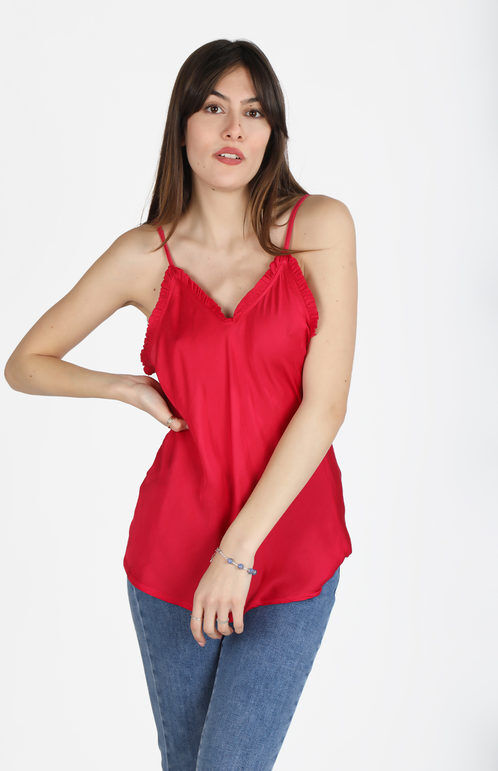 hdl milano Top donna con scollo a V Tops donna Rosso taglia Unica