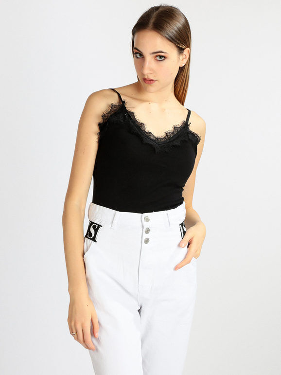 c'est monique Top donna cropped Tops donna Nero taglia Unica