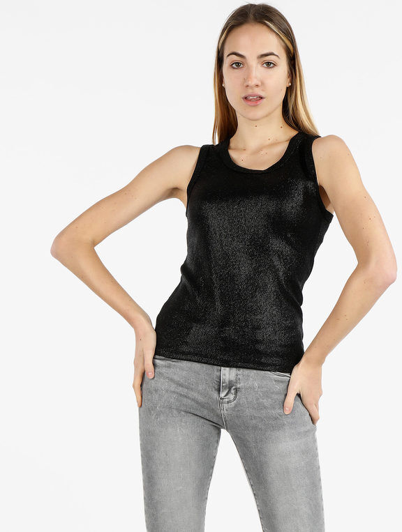 Daystar Top donna effetto metallizzato Tops donna Nero taglia Unica