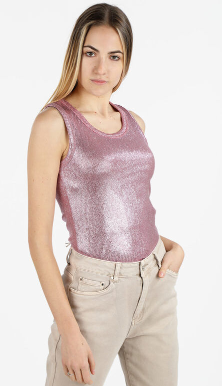 Daystar Top donna effetto metallizzato Tops donna Rosa taglia Unica