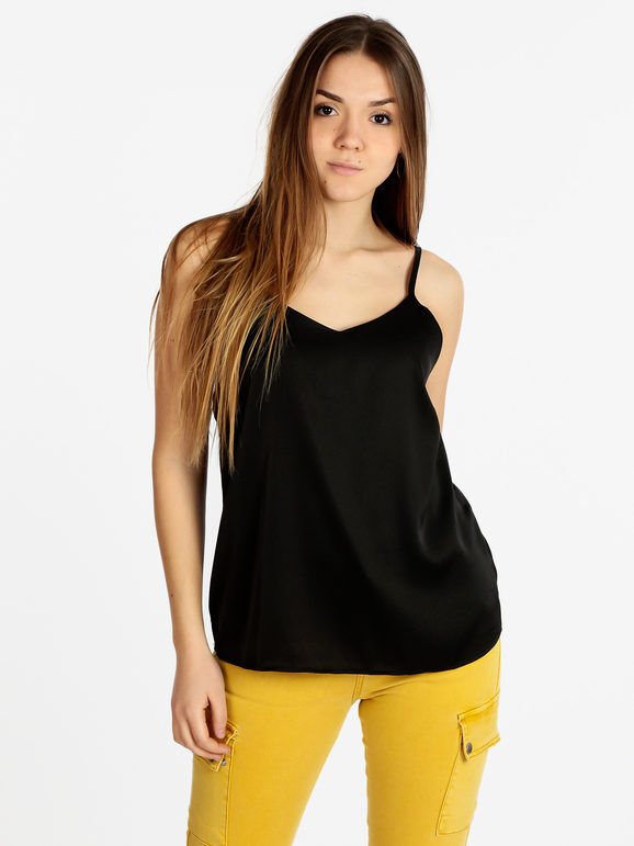 Sweet Top donna effetto seta Tops donna Nero taglia L