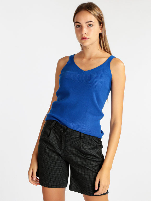 Louise Orop Top donna in maglia Tops donna Blu taglia M/L