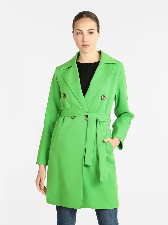 Solada Trench leggero donna con cintura Trench donna Verde taglia Unica