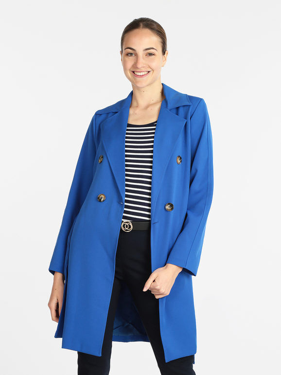 Solada Trench leggero donna con cintura Trench donna Blu taglia Unica