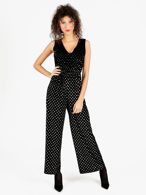 Lumina Tuta elegante a palazzo Jumpsuit donna Nero taglia S