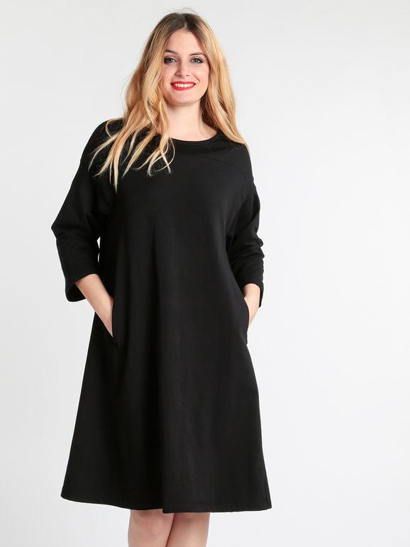 Wendy Trendy Vestito midi a maniche lunghe Vestiti donna Nero taglia Unica