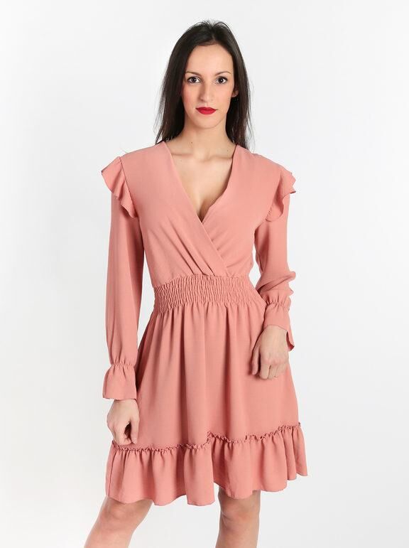 Solada Vestito scollo a V maniche lunghe Vestiti donna Rosa taglia Unica