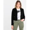 Quadrifoglio Giacca in cotone donna con bottoni dorati Blazer donna Nero taglia XL