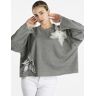 vicbee Maglia donna in felpa con applicazioni fiori Bluse donna Bianco taglia Unica