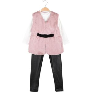 Karino Kids Completo 3 pezzi da bambina con ecopelliccia Completi 3-16 Anni bambina Rosa taglia 14