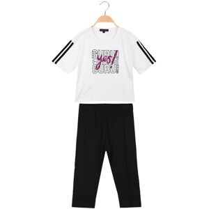 Guru Completo corto da bambina con leggings 3/4 Completi 3-16 Anni bambina Bianco taglia 04