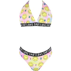 Power Flower Costume bambina 2 pezzi con stampe Smile Bikini bambina Rosa taglia 12/14