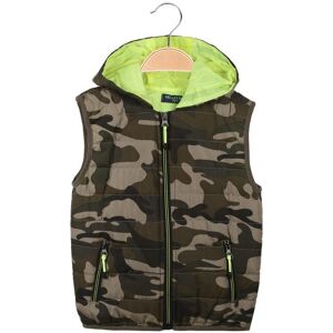 Hello Boy Gilet imbottito militare da bambino Smanicato bambino Verde taglia 01