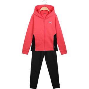 Puma HOODED SWEAT SUIT Tuta felpata da bambina con cappuccio e zip Tute Sportive bambina Rosso taglia 09/10