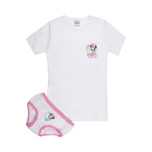 Disney Minnie completo intimo da bambina 2 pezzi t-shirt + slip Completi Intimi bambina Bianco taglia 09/10