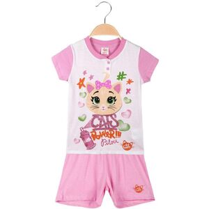 44 Gatti Pigiama corto bambina in cotone Pigiami bambina Fucsia taglia 05