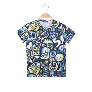 Mr Jek T-shirt con stampa da ragazzo manica corta T-Shirt Manica Corta bambino Blu taglia 08