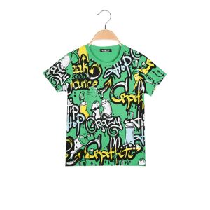 Mr Jek T-shirt da bambino manica corta con stampe T-Shirt Manica Corta bambino Verde taglia 04