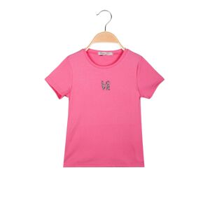 Hope Star T-shirt da ragazza a costine con scritta di strass T-Shirt Manica Corta bambina Rosa taglia 10