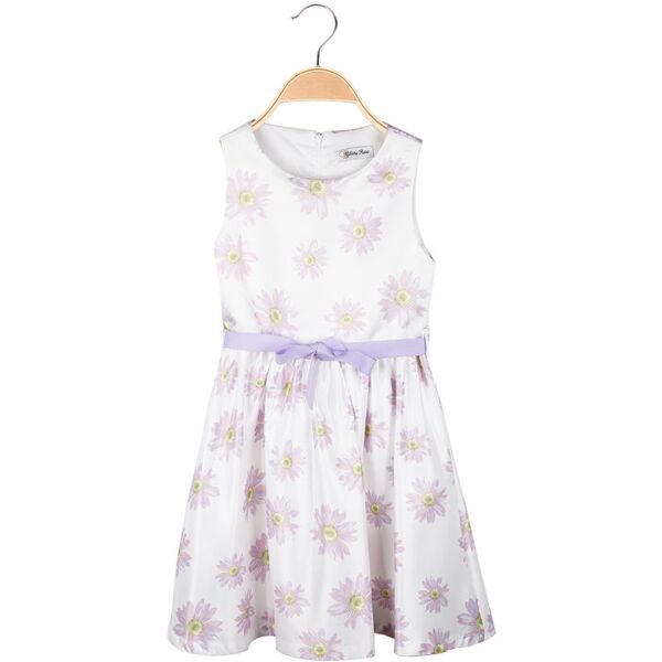 melany rose abito elegante smanicato da bambina stampa fiori vestiti bambina bianco taglia 36