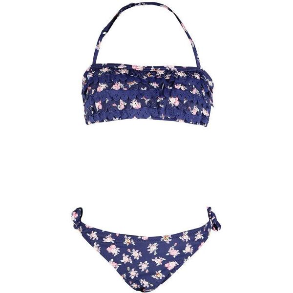 power flower bikini bambina fiorato a fascia bikini bambina blu taglia 12/14