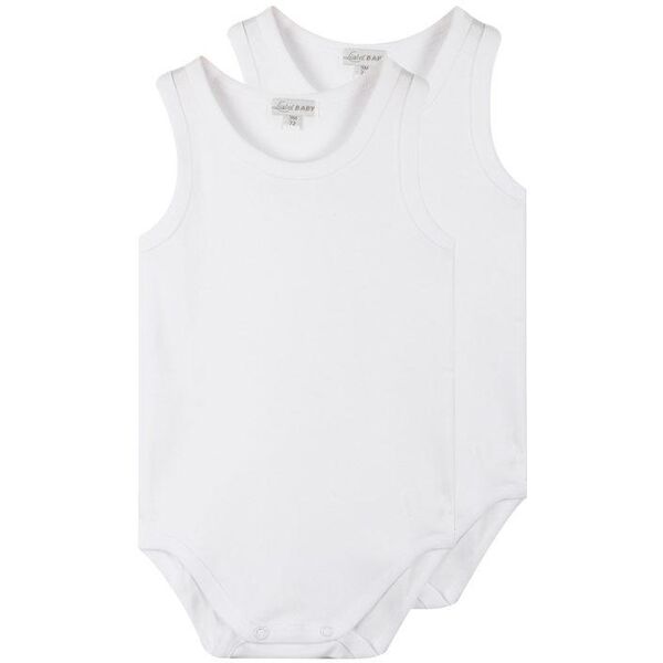 liabel body smanicato bambini in cotone 2 pezzi maglie intime unisex bambino bianco taglia 18m