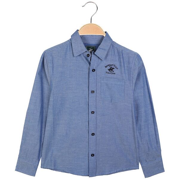 polo club camicia in cotone da bambino camicie classiche bambino blu taglia 14