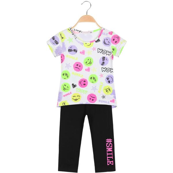 lady moda completo 2 pezzi da bambina con leggings corti completi 3-16 anni bambina nero taglia 10