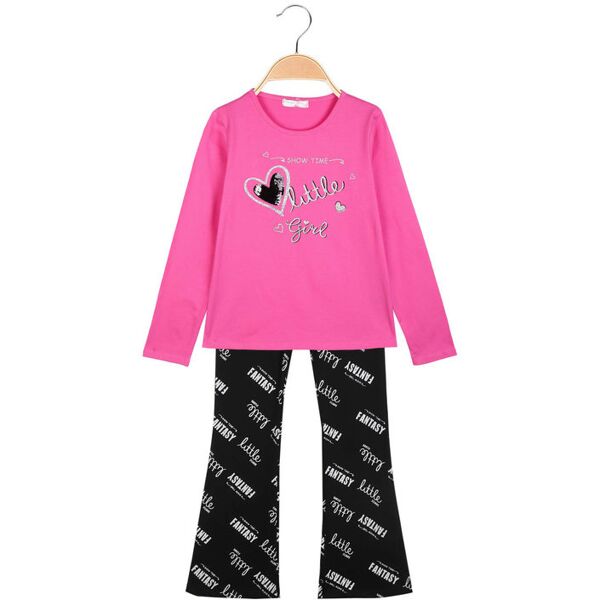 sweet completo 2 pezzi da bambina con scritte completi 3-16 anni bambina fucsia taglia 12