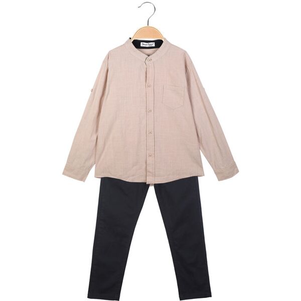 street porter completo 2 pezzi da bambino con camicia alla coreana completi 3-16 anni bambino beige taglia 12