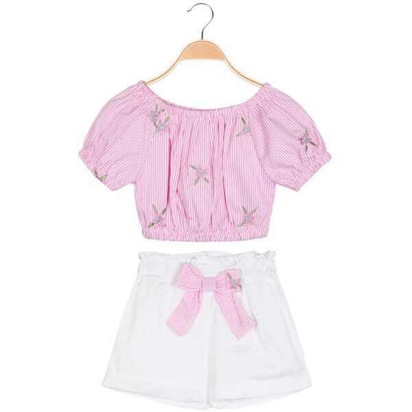 solada completo corto bambina con blusa + shorts completi 3-16 anni bambina rosa taglia 08