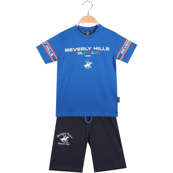 polo club completo corto da bambino t-shirt + bermuda in cotone completi 3-16 anni bambino blu taglia 04