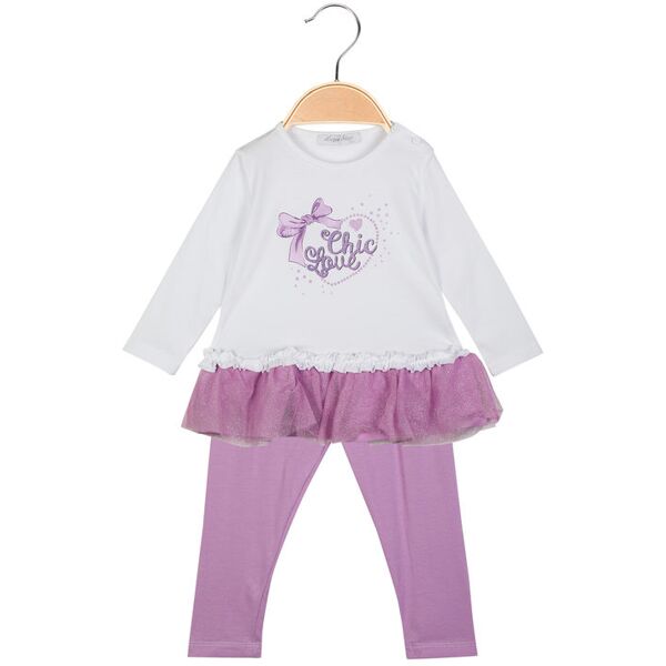 hope star completo da neonata 2 pezzi t-shirt con tulle+ leggings completi 0-36 m bambina viola taglia 18m