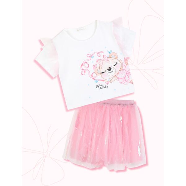 re panda completo elegante da bambina con gonna in tulle completi 3-16 anni bambina bianco taglia 10