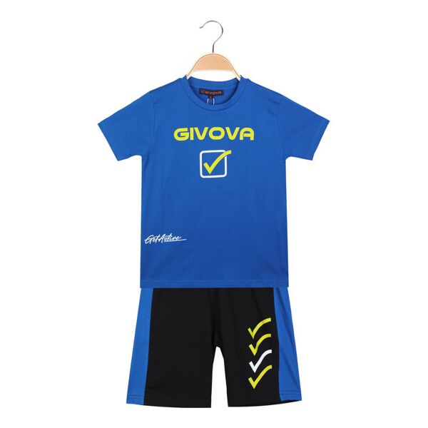 givova completo estivo sportivo 2 pezzi da bambino completi 3-16 anni bambino blu taglia 08