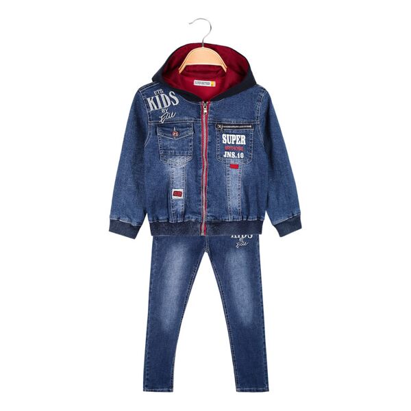 super brother completo in jeans da bambino 3 pezzi completi 3-16 anni bambino rosso taglia 10