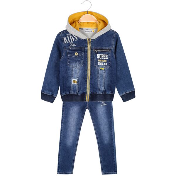 super brother completo in jeans da bambino 3 pezzi completi 3-16 anni bambino grigio taglia 06